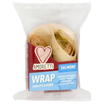 Amoretti Wrap Salmone Norvegese, Crema Di Piselli e Formaggio, Zucchine Grigliate 150 g