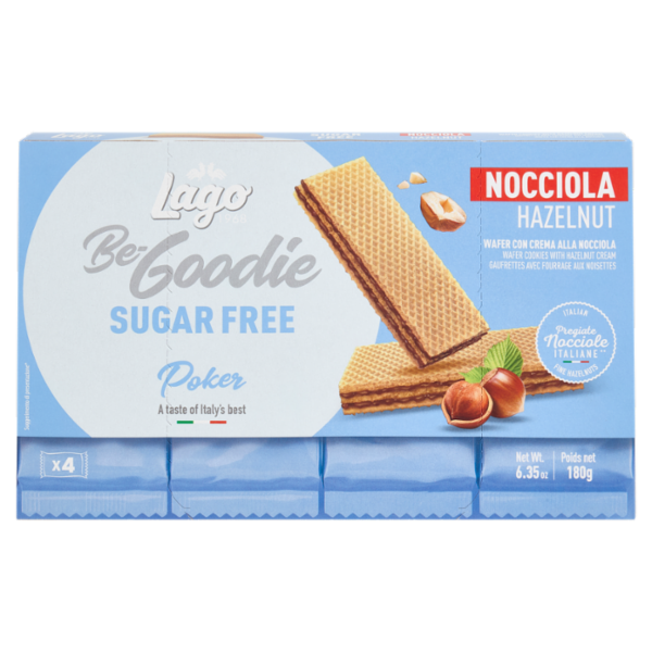 Lago Be-Goodie Sugar Free Poker Nocciola 4 x 45 g