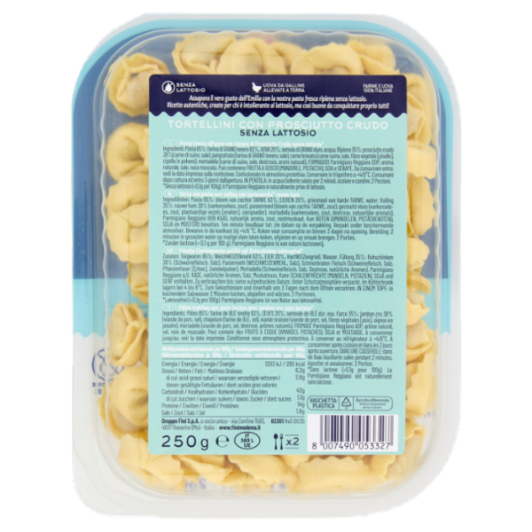 Fini Senza Lattosio Tortellini con Prosciutto Crudo 250 g