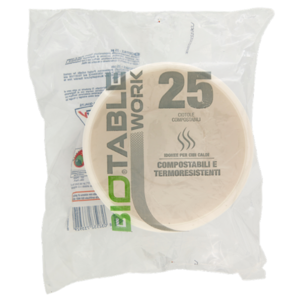 Bio Table Work Ciotole Compostabili 25 pz