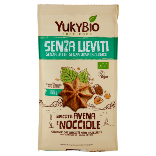 YukyBio Senza Lieviti Biscotti Avena e Nocciole 200 g