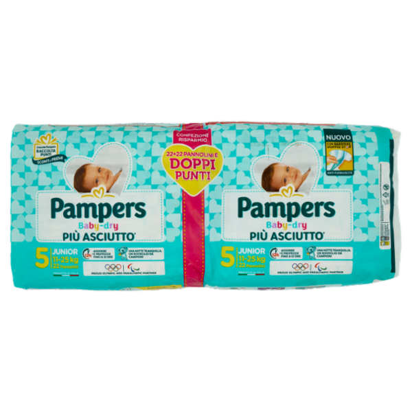 Pampers Baby-dry Junior 22 + 22 pz