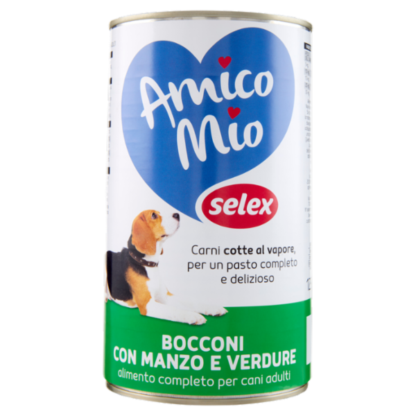 Selex Amico Mio Bocconi per Cane con Manzo e Verdure 1,25 kg