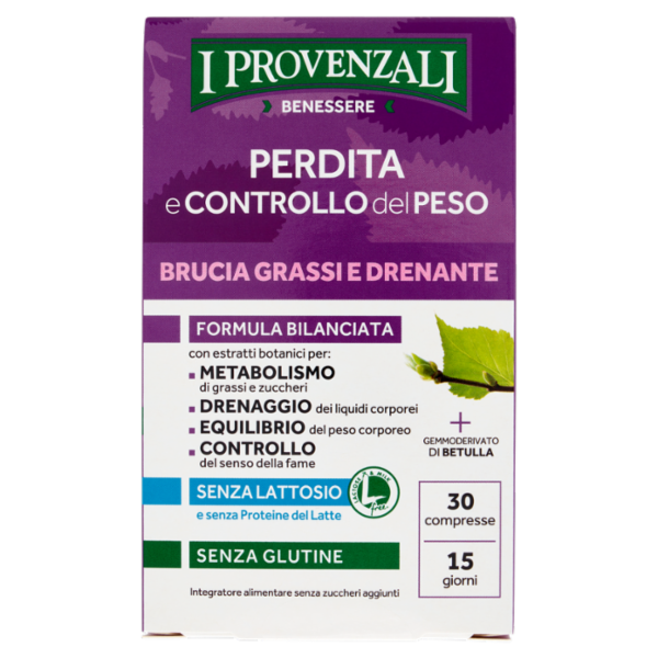 I Provenzali Benessere Perdita e Controllo del Peso Brucia Grassi e Drenante 30 compresse 16,5 g
