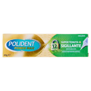 Polident Super Tenuta + Sigillante Adesivo Protesi Dentali 12 Ore Tenuta Gusto Menta Delicata 40g