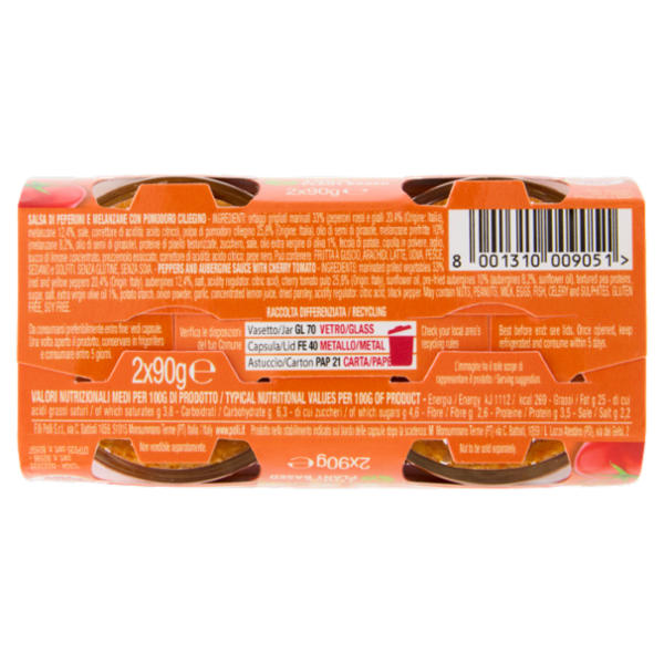 Polli Ragù Vegetale di Peperoni e Melanzane 2 x 90 g