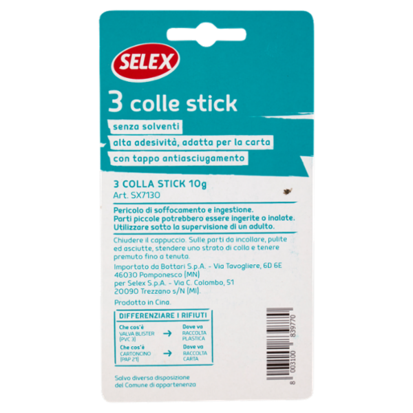 Selex Colla Stick 10 gr 3 pezzi