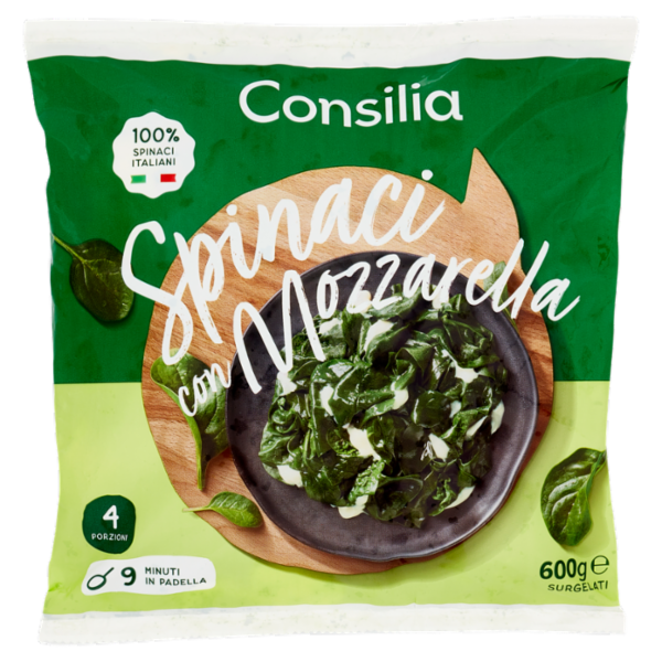 Consilia Spinaci con Mozzarella Surgelati 600 g