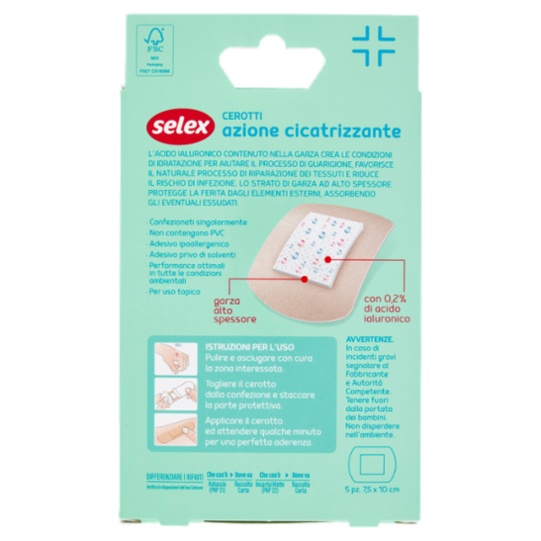 Selex Cerotti ad Azione Cicatrizzante 7,5x10 cm 5 pezzi