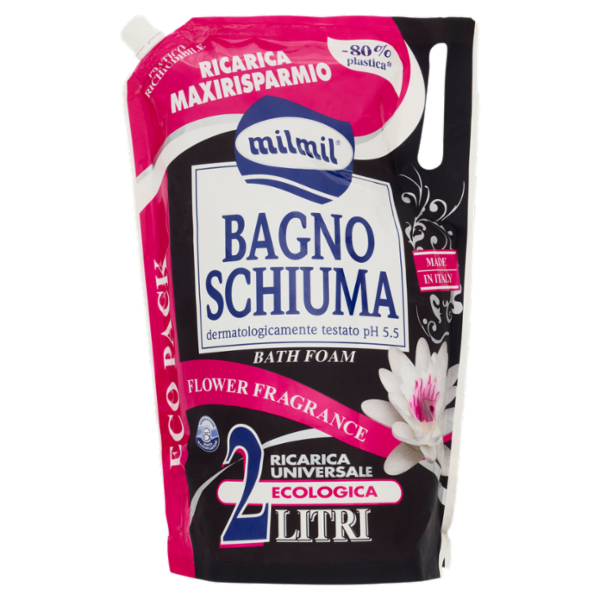 milmil Bagno Schiuma Flower Fragrance Ricarica Universale Ecologica 2 Litri