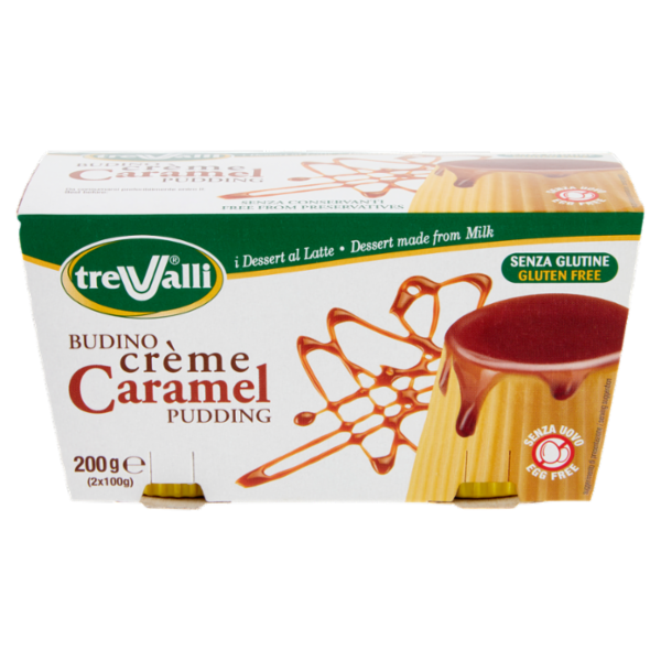 treValli i Dessert al Latte Budino crème Caramel 2 x 100 g