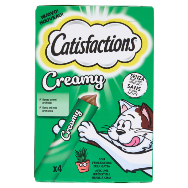 Catisfactions Snack Gatto Creamy Erba Gatta 4 x 10 g
