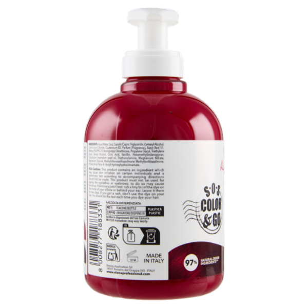 Alama Professional S.O.S. Color & Go Maschera nutriente e colorante Rosso 300 ml