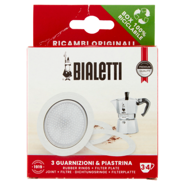 Bialetti 3 Guarnizioni & Piastrina 3-4 tazze