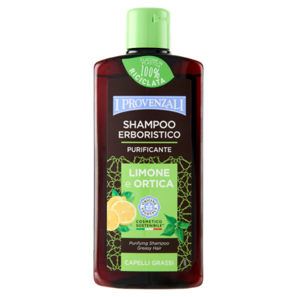 I Provenzali Shampoo Erboristico Purificante Limone e Ortica Capelli Grassi 250 ml