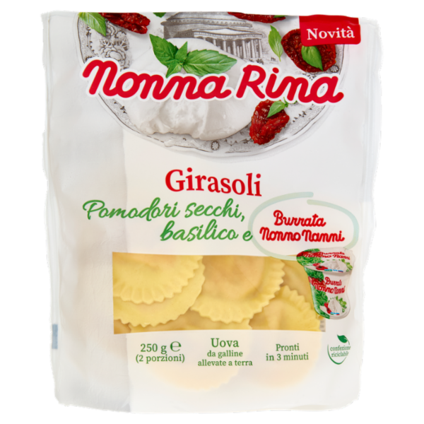 Nonna Rina Girasoli Pomodori Secchie, Basilico e Burrata Nonno Nanni 250 g