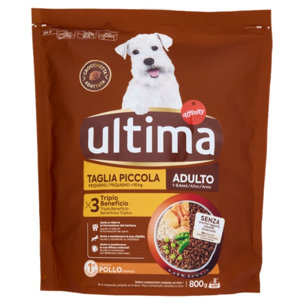 ultima Dog Taglia Piccola Adulto 1-8 Anni con Pollo 800 g