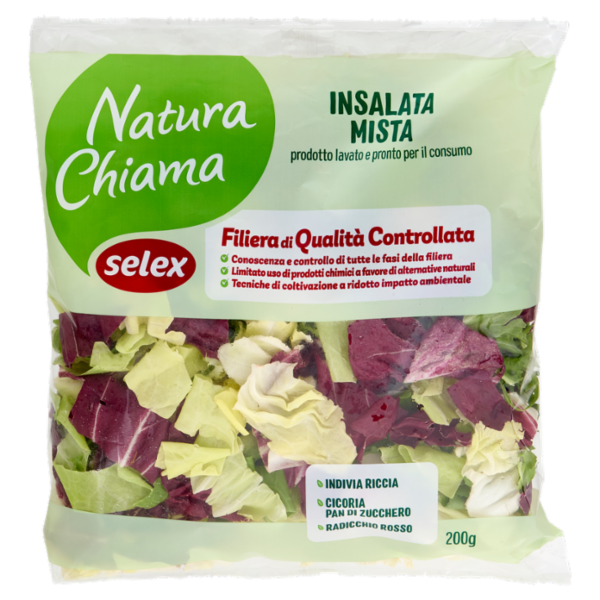 Selex Natura Chiama Insalata Mista Lavata e Pronta per il Consumo 200 g