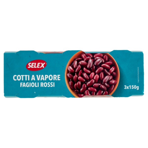 Selex Fagioli Rossi Cotti a Vapore 3x150 g