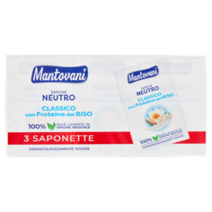 Mantovani Sapone Neutro Classico Con Proteine Del Riso 3 x 90 g
