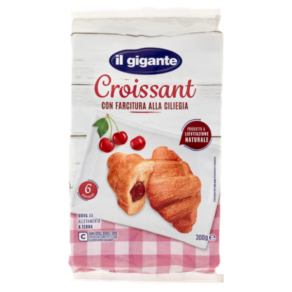 IL GIGANTE Croissant con Farcitura alla Ciliegia 6 x 50 g
