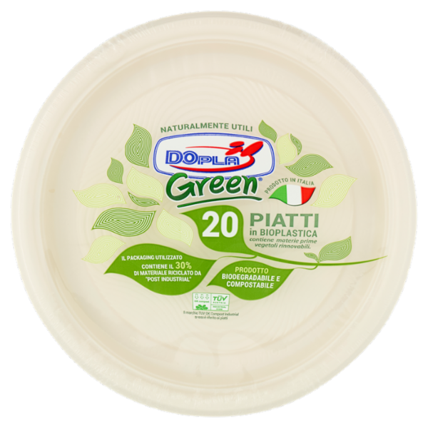 DOpla Green Piatti in Bioplastica Frutta Avorio 20 pz