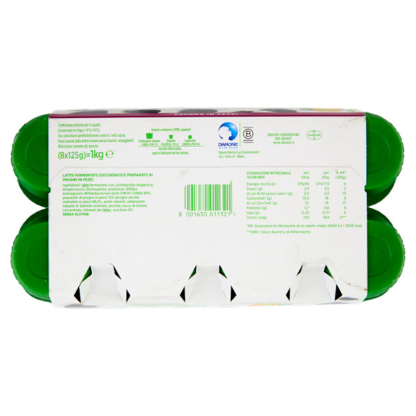 ACTIVIA Yogurt con Probiotico Bifidus, gusto Prugna, 8x125g