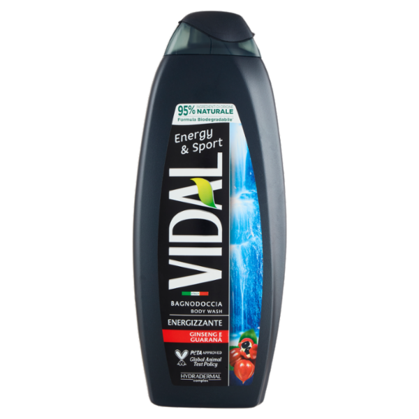 Vidal Energy & Sport Bagnodoccia Energizzante Ginseng e Guaranà 600 ml