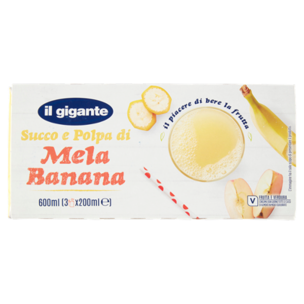 IL GIGANTE Succo e Polpa di Mela Banana 3 x 200 ml