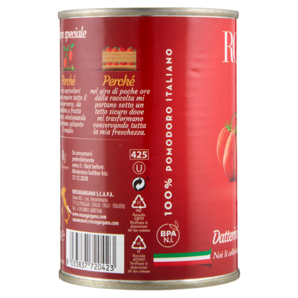 Rosso Gargano Datterini Pelati di Puglia 400 g