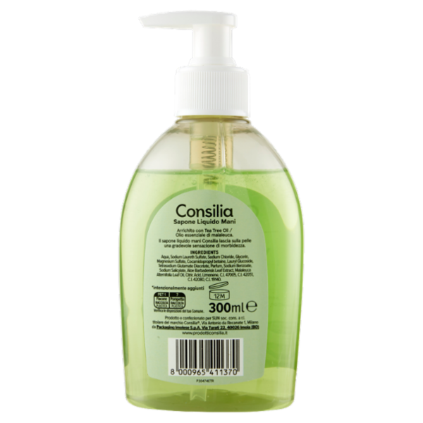 Consilia Sapone Liquido Mani Vellutante con Aloe 300 ml