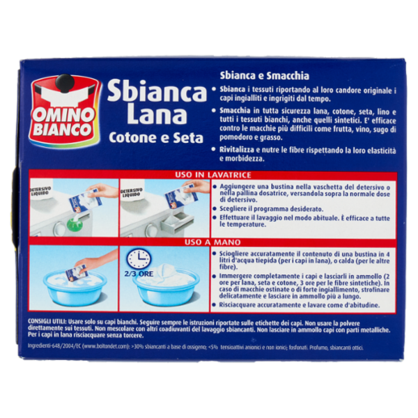 Omino Bianco Sbianca Lana Cotone e Seta 5 x 20 g