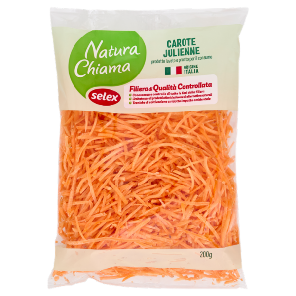 Selex Natura Chiama Carote Julienne Lavate e Pronte per il Consumo 200 g