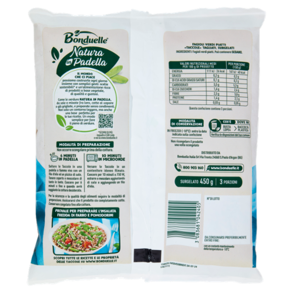 Bonduelle Natura in Padella Taccole Surgelato 450 g