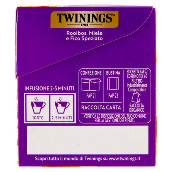 Twinings Infusi aromatizzati Sensations Rooibos, Miele e Fico Speziato 20 x 2 g