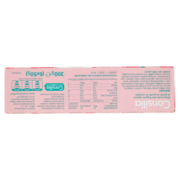 Consilia 6 Ghiaccioli alla Fragola Ripieni di Gelato 300 g