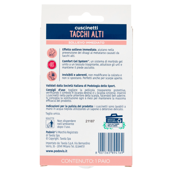 Podovis Lady Cuscinetti Tacchi Alti One Size 1 Paio