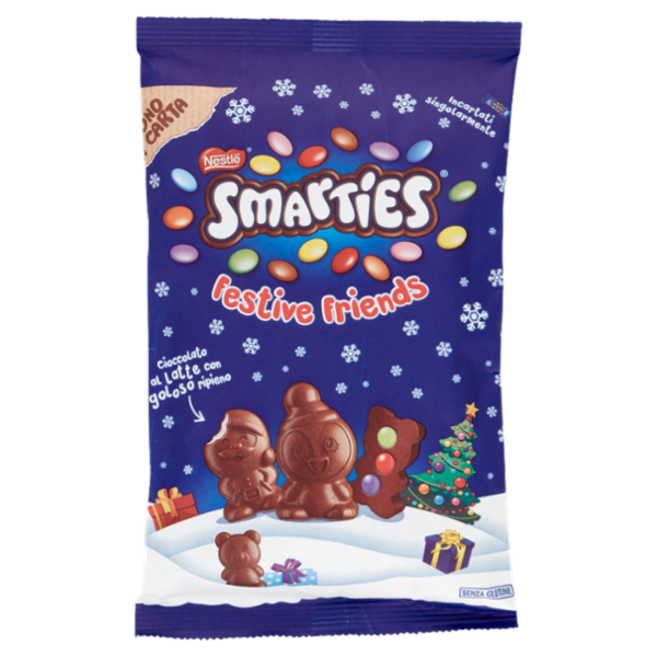 SMARTIES Festive Friends Personaggi di Cioccolato al Latte con Confetti SMARTIES 147g