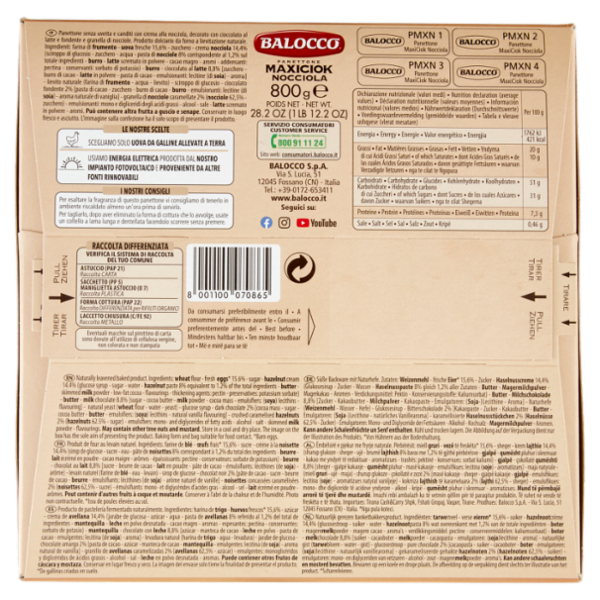 Balocco Panettone Maxiciok Nocciola 800 g