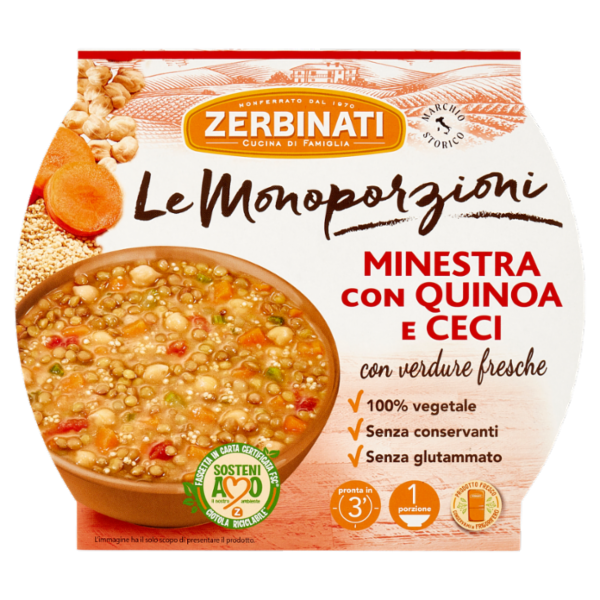 Zerbinati Le Monoporzioni Minestra con Quinoa e Ceci 310 g