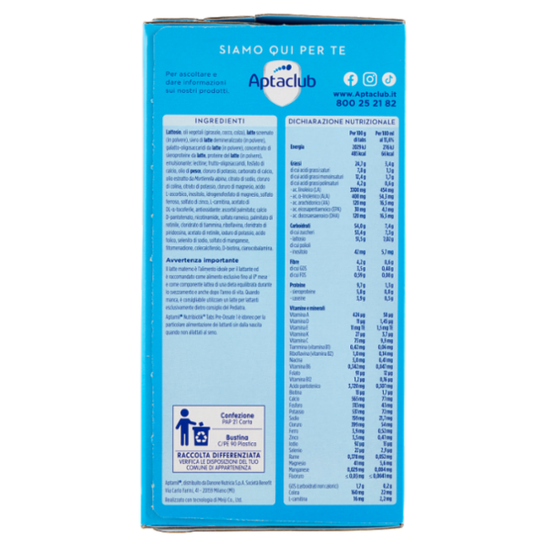 APTAMIL Nutribiotik Tabs 1,Latte di partenza in Tabs pre-dosate,dalla nascita al 6°mese,21 bustine