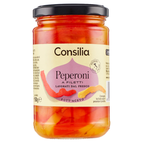 Consilia Peperoni a Filetti Aromatizzati con Aceto di Vino 300 g