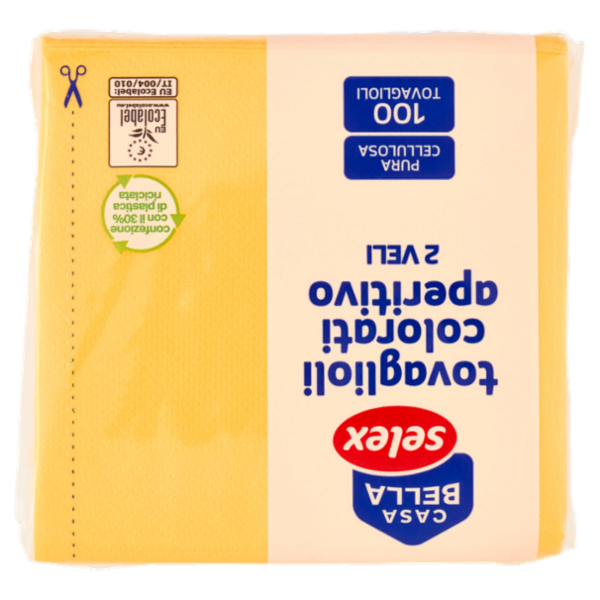 Selex Casa Bella Tovaglioli 2 Veli 25x25 cm Giallo 100 pezzi