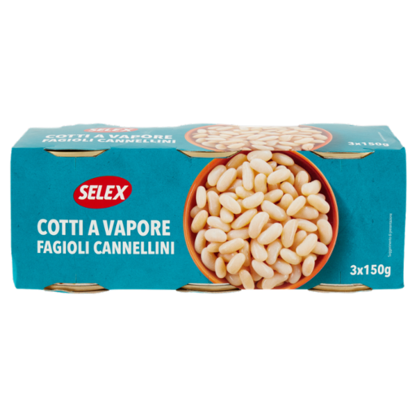 Selex Fagioli Cannellini Cotti a Vapore 3x150 g