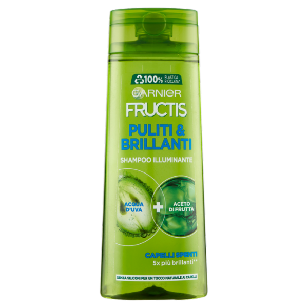 Garnier Shampoo Fructis Puliti & Brillanti, per Capelli Leggeri, Brillanti di Salute, 250 ml