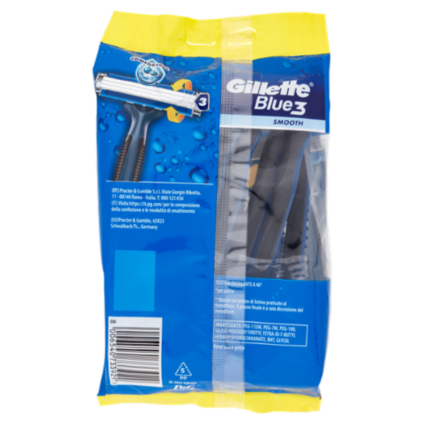 Gillette Rasoio Uomo Blue3 Smooth Usa e Getta a 3 Lame, Confezione da 8 rasoi + 4 Gratis = 12 Rasoi