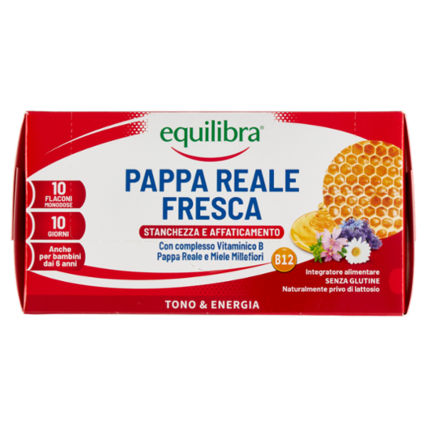 equilibra Pappa Reale Fresca Stanchezza e Affaticamento 10 Flaconi Monodose 150 ml