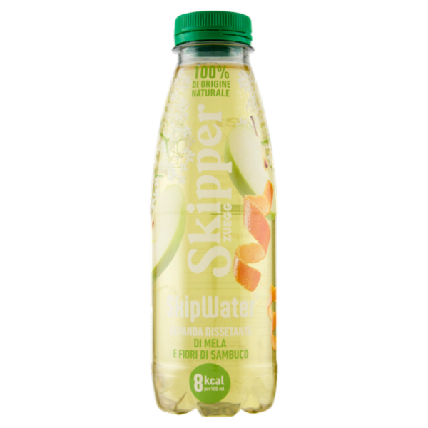 Zuegg Skipper SkipWater Bevanda Dissetante di Mela e Fiori di Sambuco 500 ml