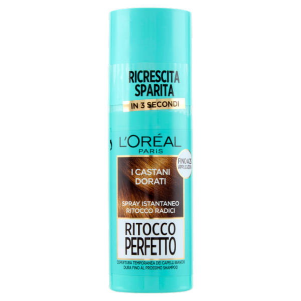 L'Oréal Paris Ritocco Perfetto Spray Istantaneo Ritocco Radici, i Castani Dorati, 75 ml