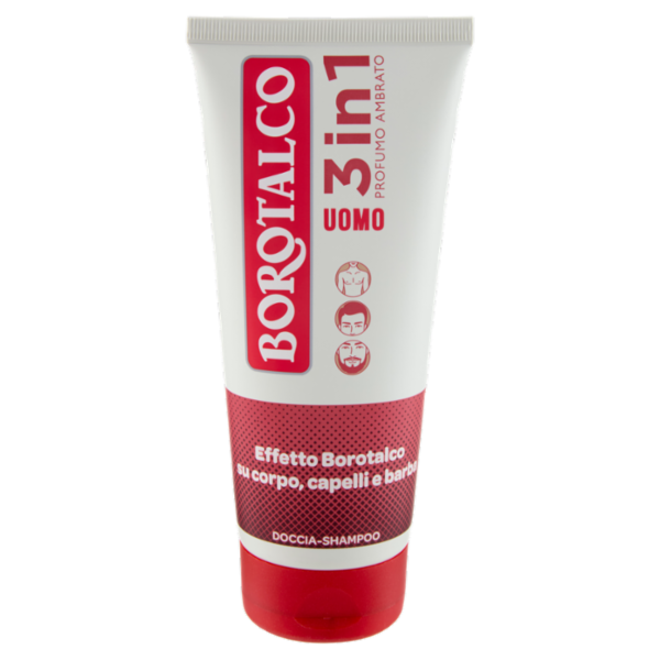 Borotalco Uomo 3in1 Profumo Ambrato Doccia-Shampoo 200 ml